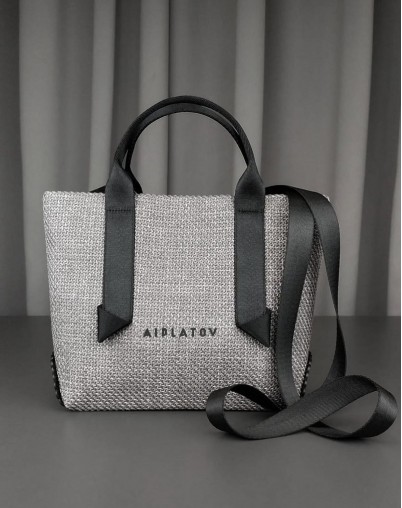 Сумка mini tote bag из коллекции "TWEED" светлого цвета