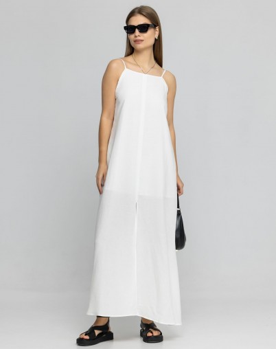 Платье Сарафан женский FEVRALI длинный в белом цвете