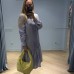 Платье женское лавандового цвета с большим воланом