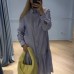 Платье женское лавандового цвета с большим воланом