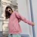 купить дизайнерский свитшот «Freedom»  розового цвета Лонгслив oversize бренд the look в Минске