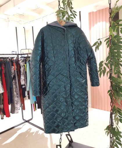 Пальто утепленное  зеленый металик Екатерина Волкова RESALE